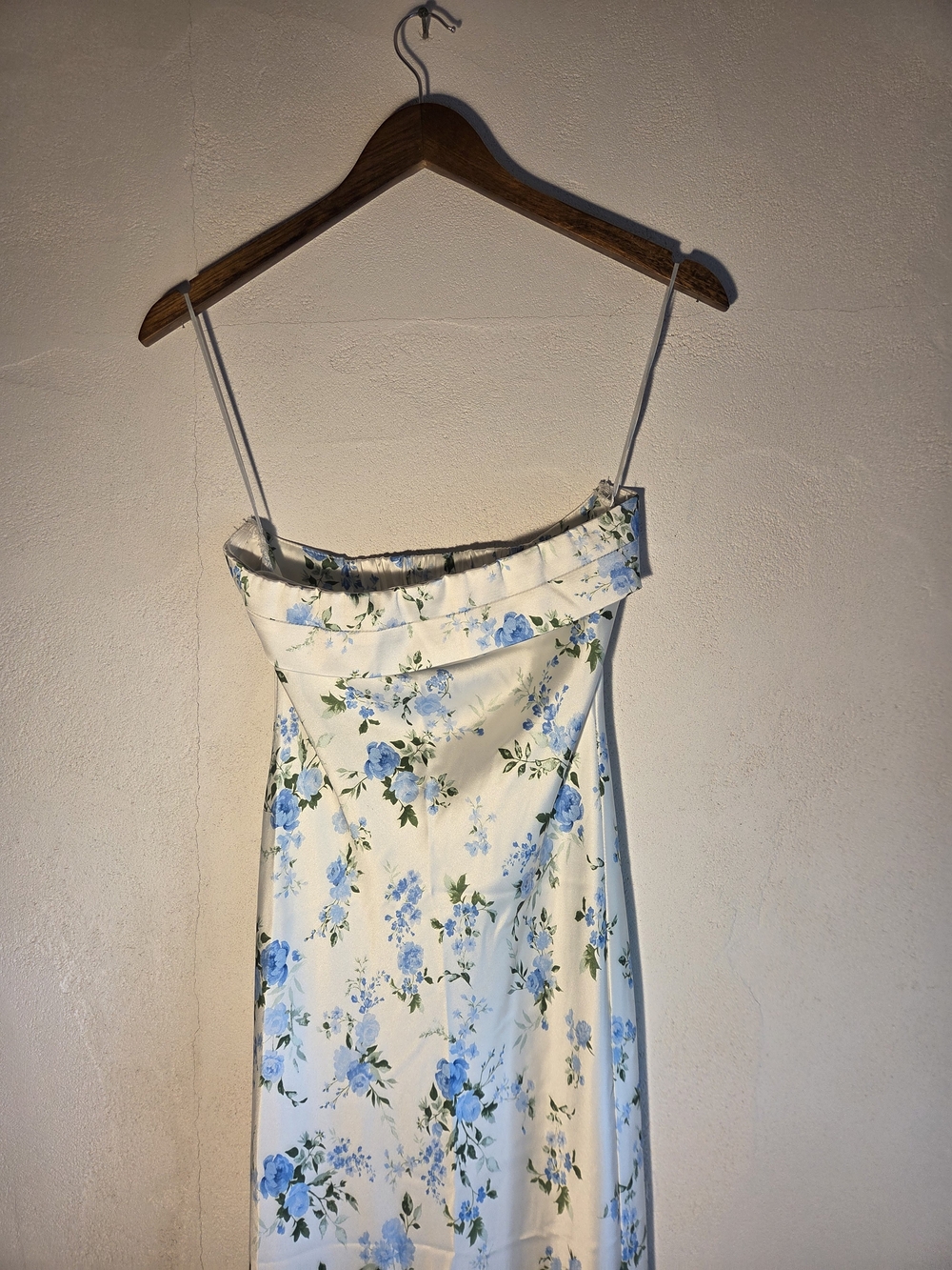 Altard State Blue Floral Satin Maxi Dress Women's S Cowl Neck Slip - Picture 4 of 8